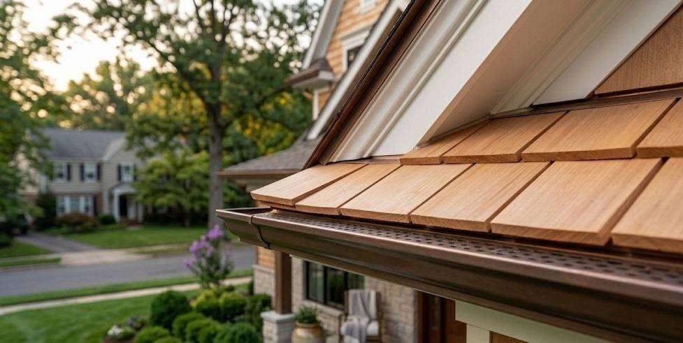 Cedar Shake Roofing Seamless Gutter Installation Darnestown MD | Cliffbrook Construction