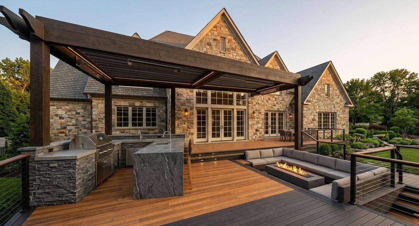 Custom deck outdoor kitchen Clarksburg MD
