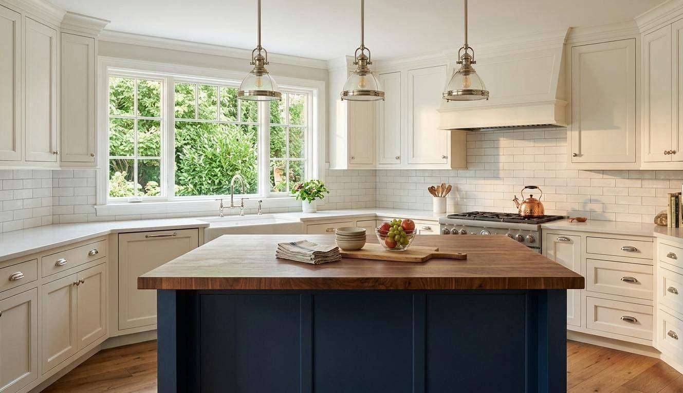 Kitchen Remodeling Custom Cabinets Butcher Block Island Damascus MD | Cliffbrook Construction