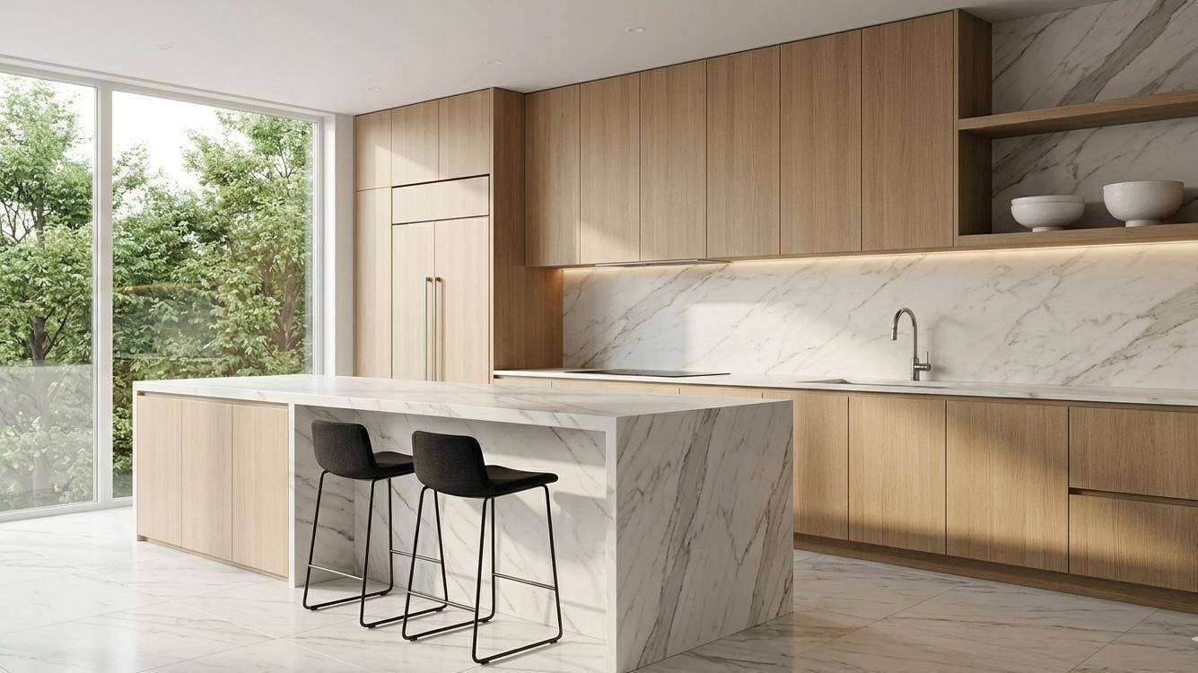 Luxury Kitchen Remodeling Marble Countertops Custom Island Olney MD | Cliffbrook Construction