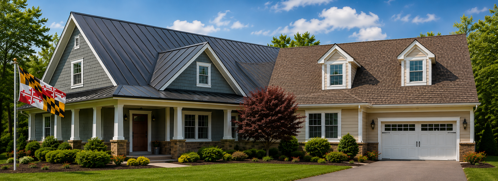 Metal roof vs asphalt shingles comparison for Maryland homes