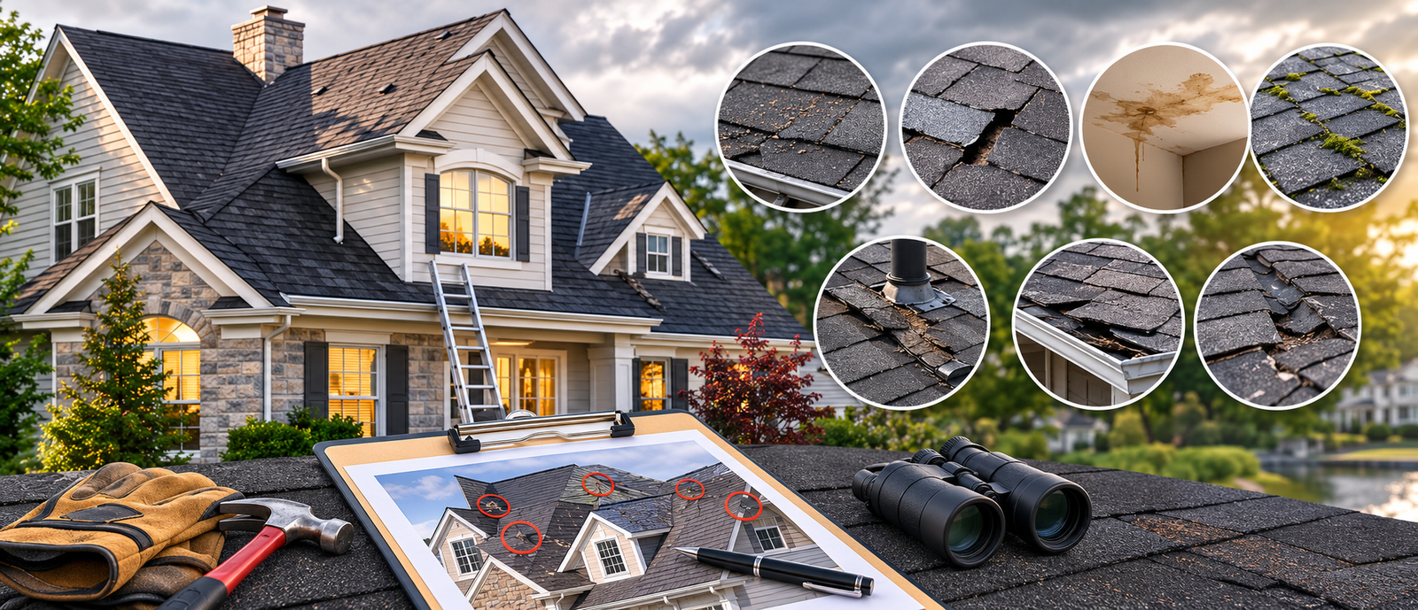 Signs you need a new roof in Potomac MD curled shingles and roof damage